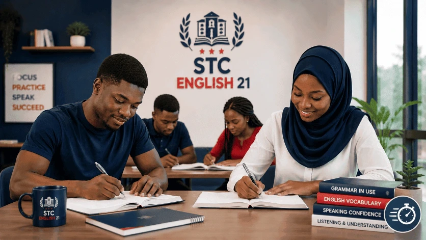 Étudiants suivant un programme d'anglais intensif chez STC ENGLISH 21 à Bamako.